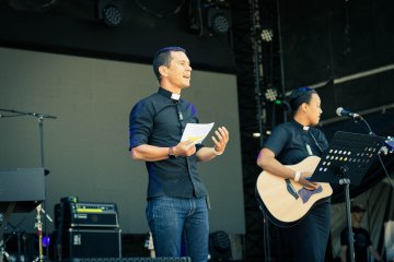Presiding for 5,000 people at Festival One