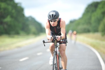 Competing in a triathlon